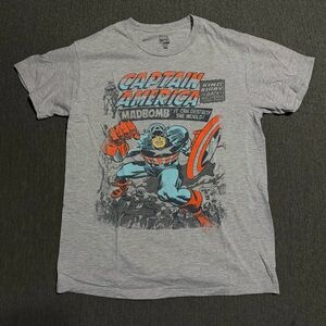 Marvel Gray Captain America Graphic Tee
